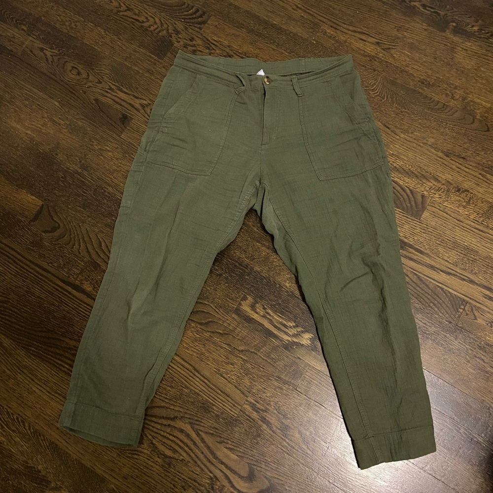 Olive Green Linen Pants